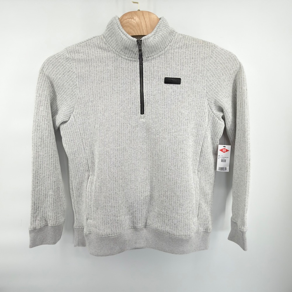 Cinch Quarter Zip Pullover Womens XL Grey Ribbed Fleece Lined MAK9822003